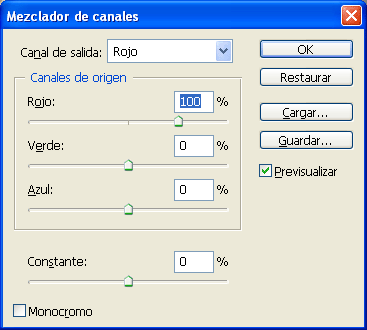 Mezclador de Canales Photoshop