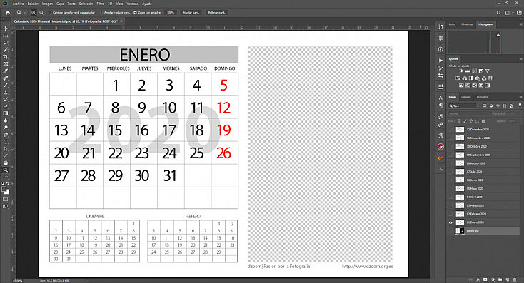 Calendario 2020 En Word Gratis